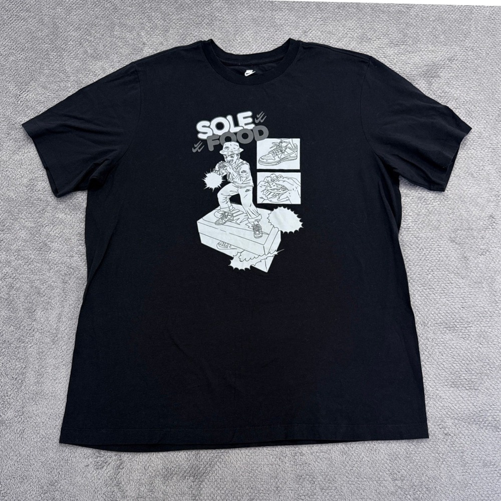 Nike Sole Food Graphic T-Shirt Mens XL Black Short Sleeve Tee
